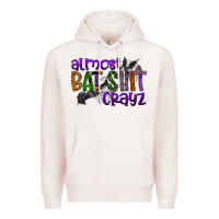 Pale Pink almost bat shit crayz Premium Hoodie - SublimationCraftShop