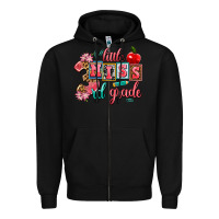 Black little miss 3rd grade Zipper Hoodie - AdoDesignShop