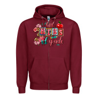 Burgundy little miss 3rd grade Zipper Hoodie - AdoDesignShop