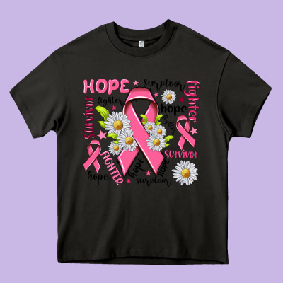 Breast Cancer Heavy Core Tee Designed By Nancycooperartshop