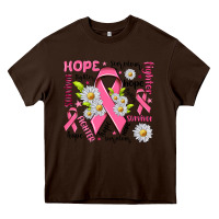 Chocolate Brown Breast Cancer Heavy Core Tee - NancyCooperArtShop