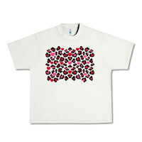 Pistachio Valentine's Day leopard and heart background Urban Heavy Tee - FaDigitalArtStudio