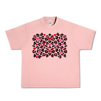 Salmon Valentine's Day leopard and heart background Urban Heavy Tee - FaDigitalArtStudio