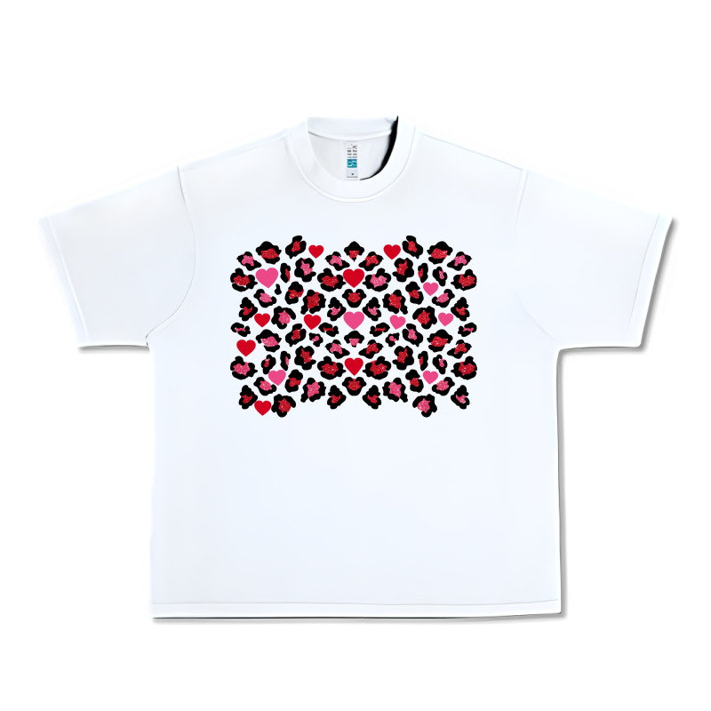 Valentine's Day Leopard And Heart Background Urban Heavy Tee by FaDigitalArtStudio | Teevron