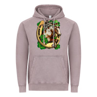 Vintage Zinc Horse with horseshoe st patricks day Vintage Hoodie - FaDigitalArtStudio