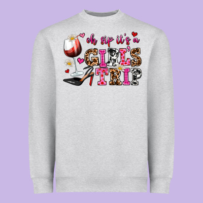Oh Sip Its A Girls Trip Heavyweight Sweatshirt Designed By Adodesignshop