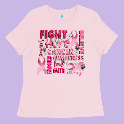 Cancer Awareness Fight Believe Hope Survive Ladies Tee Designed By Cowgirlartshop
