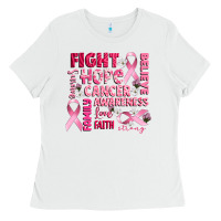 White cancer awareness fight believe hope survive Ladies Tee - CowGirlArtShop