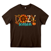 Chocolate Brown Cozy season Thanksgiving Heavy Core Tee - NancyCooperArtShop