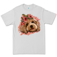 Dove Grey cockapoo floral pink glitter Premium Tee - Jasminsmagicworld
