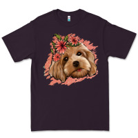 Plum cockapoo floral pink glitter Premium Tee - Jasminsmagicworld