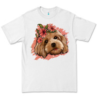 White cockapoo floral pink glitter Premium Tee - Jasminsmagicworld