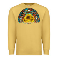 Antique Gold western sunflowers aztec leopard serape  rainbows Premium Sweatshirt - AdoDesignShop