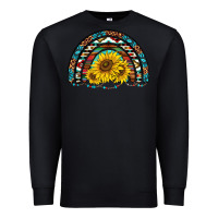 Black western sunflowers aztec leopard serape  rainbows Premium Sweatshirt - AdoDesignShop