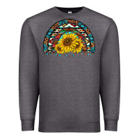 Charcoal Heather western sunflowers aztec leopard serape  rainbows Premium Sweatshirt - AdoDesignShop
