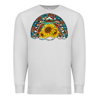 Dove Grey western sunflowers aztec leopard serape  rainbows Premium Sweatshirt - AdoDesignShop