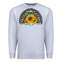 Heather Grey western sunflowers aztec leopard serape  rainbows Premium Sweatshirt - AdoDesignShop