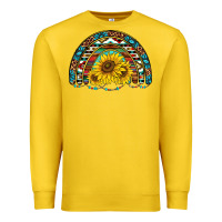 Lemon western sunflowers aztec leopard serape  rainbows Premium Sweatshirt - AdoDesignShop