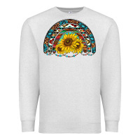 Oatmeal Heather western sunflowers aztec leopard serape  rainbows Premium Sweatshirt - AdoDesignShop