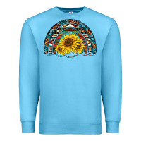 Ocean Blue western sunflowers aztec leopard serape  rainbows Premium Sweatshirt - AdoDesignShop