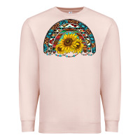 Pale Pink western sunflowers aztec leopard serape  rainbows Premium Sweatshirt - AdoDesignShop
