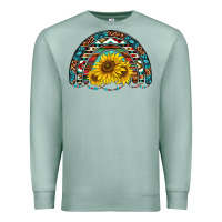 Seafoam western sunflowers aztec leopard serape  rainbows Premium Sweatshirt - AdoDesignShop