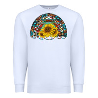 White western sunflowers aztec leopard serape  rainbows Premium Sweatshirt - AdoDesignShop