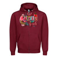 Burgundy little miss 6 th grade Zipper Hoodie - AdoDesignShop
