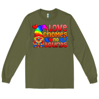 Army Green Love Gnomes No Bounds Long Sleeve Tee - BundleAndBundleShop