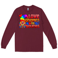 Burgundy Love Gnomes No Bounds Long Sleeve Tee - BundleAndBundleShop