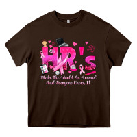 Chocolate Brown breast cancer hr human resources Heavy Core Tee - texasbilliewilder