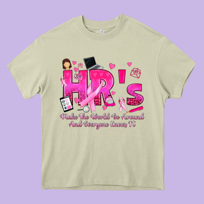 Breast Cancer Hr Human Resources Heavy Core Tee Designed By Texasbilliewilder