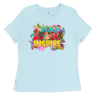 Baby Blue teach love inspire Ladies Tee - CowGirlArtShop