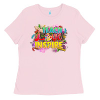 Bubblegum Pink teach love inspire Ladies Tee - CowGirlArtShop