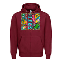Burgundy teacher  School Zipper Hoodie - AdoDesignShop