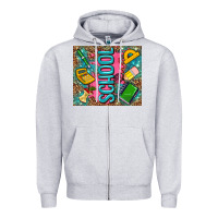 Heather Grey teacher  School Zipper Hoodie - AdoDesignShop