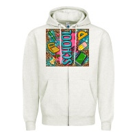 Oatmeal Heather teacher  School Zipper Hoodie - AdoDesignShop