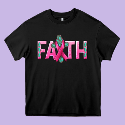 Cancer Faith With Gemstone Heavy Core Tee Designed By Nancycooperartshop