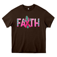 Chocolate Brown Cancer Faith with gemstone Heavy Core Tee - NancyCooperArtShop
