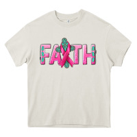 Cream Cancer Faith with gemstone Heavy Core Tee - NancyCooperArtShop
