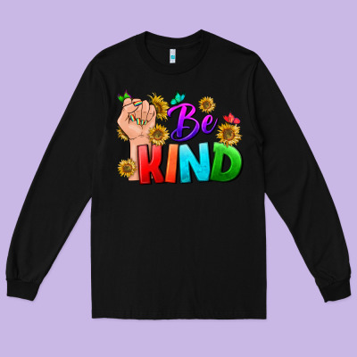 Be Kind Lgbtq+ Long Sleeve Tee Designed By Bundleandbundleshop