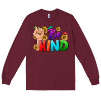 Burgundy Be Kind LGBTQ+ Long Sleeve Tee - BundleAndBundleShop