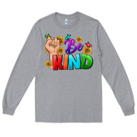 Heather Grey Be Kind LGBTQ+ Long Sleeve Tee - BundleAndBundleShop