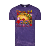 Cloud Purple Blessed and taco obsessed Mexico Vintage Tee - FaDigitalArtStudio