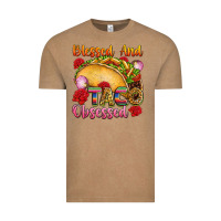 Vintage Coffee Blessed and taco obsessed Mexico Vintage Tee - FaDigitalArtStudio