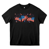Black fourth of july american flag Heavy Core Tee - RanaPortraitStore