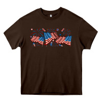 Chocolate Brown fourth of july american flag Heavy Core Tee - RanaPortraitStore