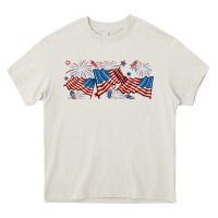 Cream fourth of july american flag Heavy Core Tee - RanaPortraitStore