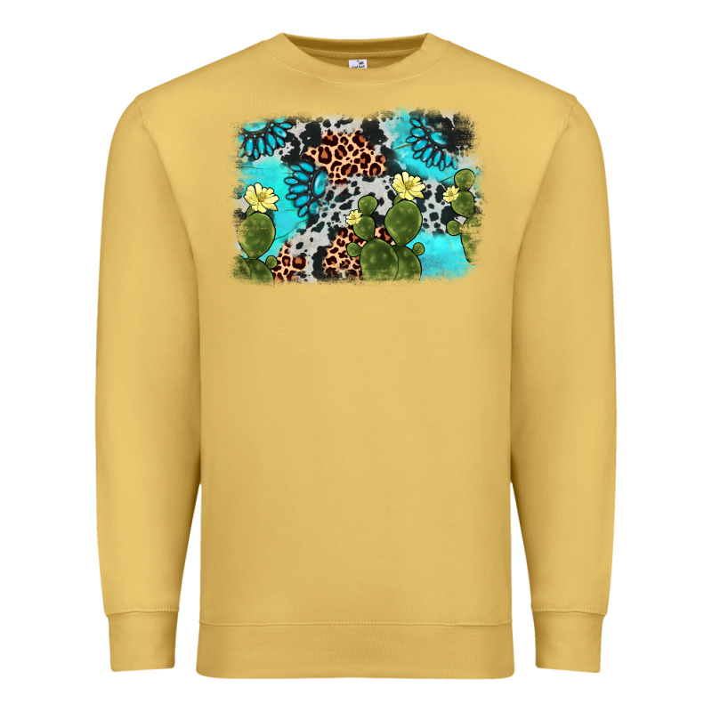 Cactus Gemstone Background Premium Sweatshirt by AdoDesignShop | Teevron