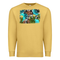 Antique Gold cactus gemstone background Premium Sweatshirt - AdoDesignShop